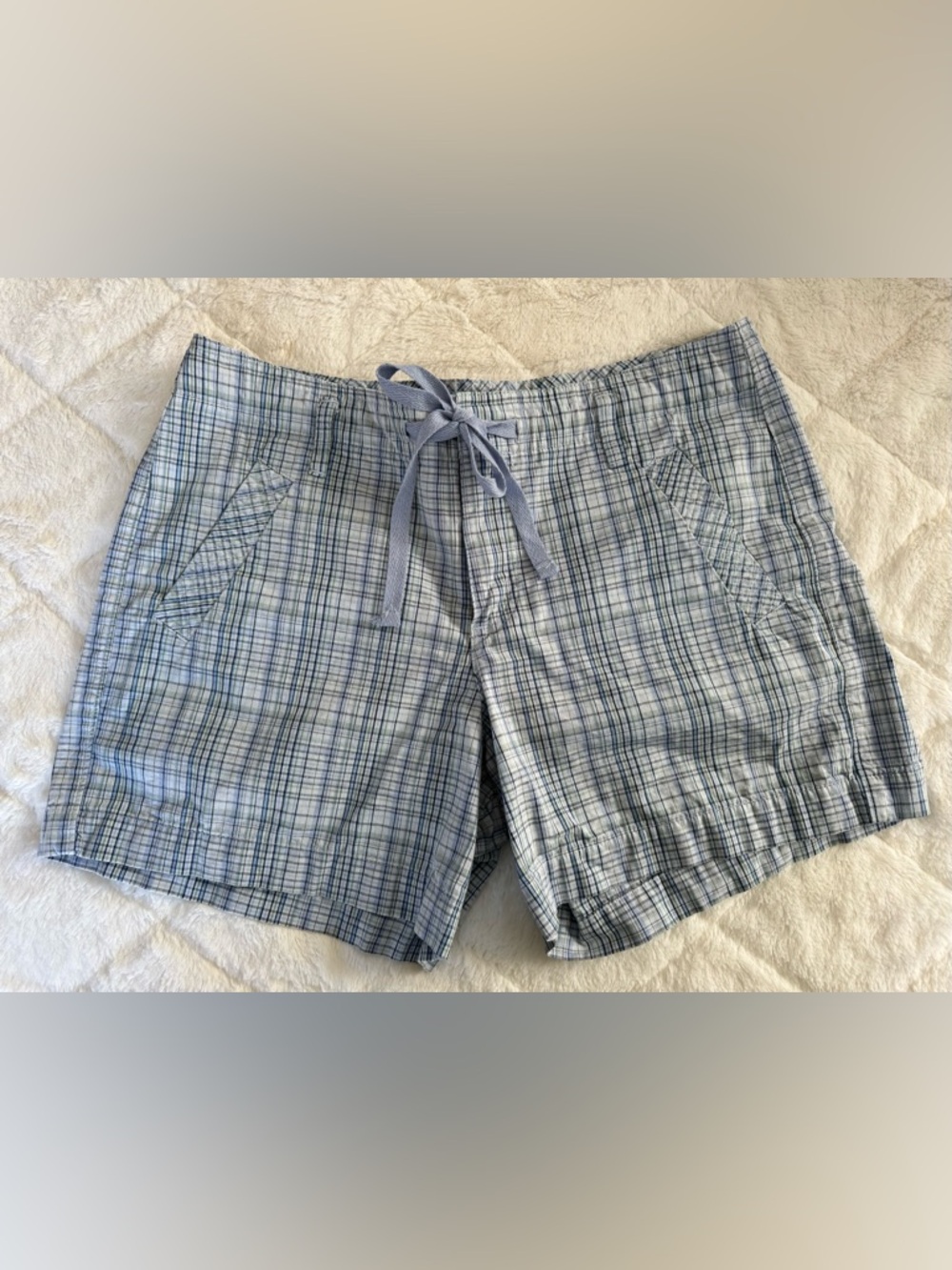Lee Light Blue Plaid Women’s Shorts